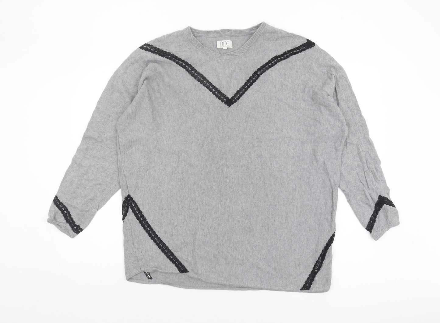 Nine by Savannah Miller Women's Grey Pullover Jumper Size 18