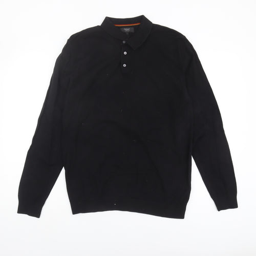 Next Men's Black Collared Jumper, Size L