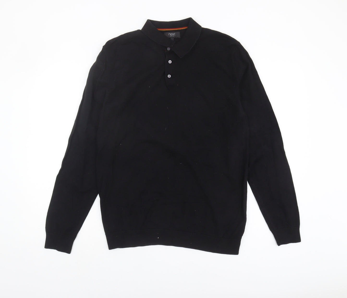 Next Men's Black Collared Jumper, Size L