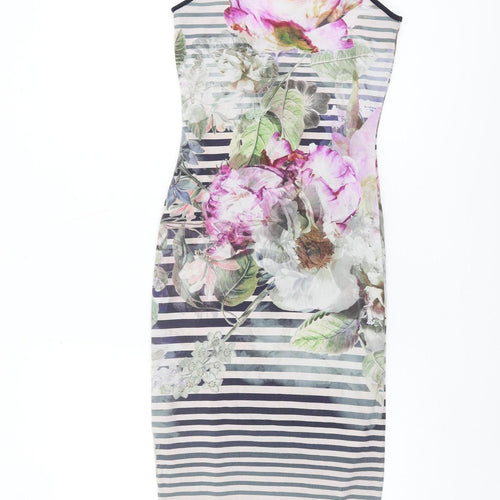 Ted Baker Women's Multicoloured XS Floral Bodycon Dress