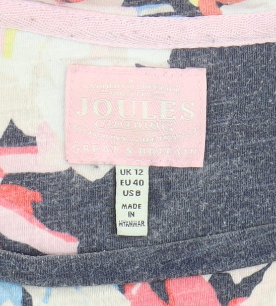 Joules Women's Floral T-Shirt, Multicoloured, Size 12