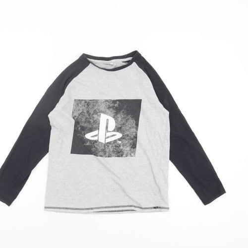 George Boys PlayStation Grey Graphic Long Sleeve T-Shirt 9-10Y