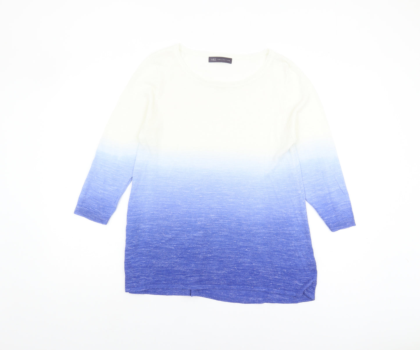 Marks and Spencer Women's Blue Ombre Pullover Jumper Size 12