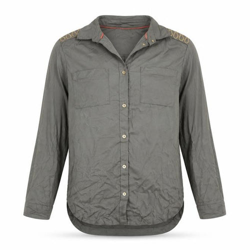 H&M Girls Green Button-Up Shirt, Size 11-12 Years