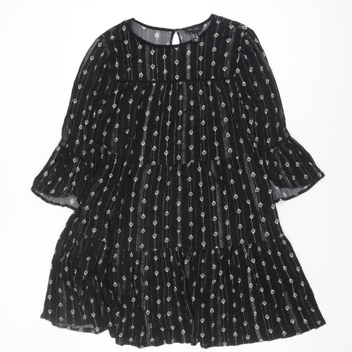 New Look Black Women’s Dress UK 10, Geometric Design