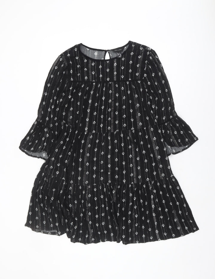 New Look Black Women’s Dress UK 10, Geometric Design
