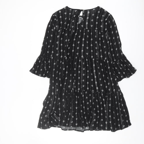 New Look Black Women’s Dress UK 10, Geometric Design