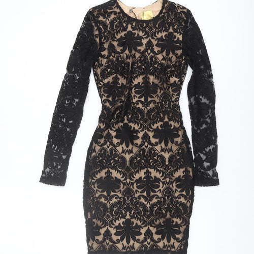H&M Women's Black Bodycon Long Sleeve Dress