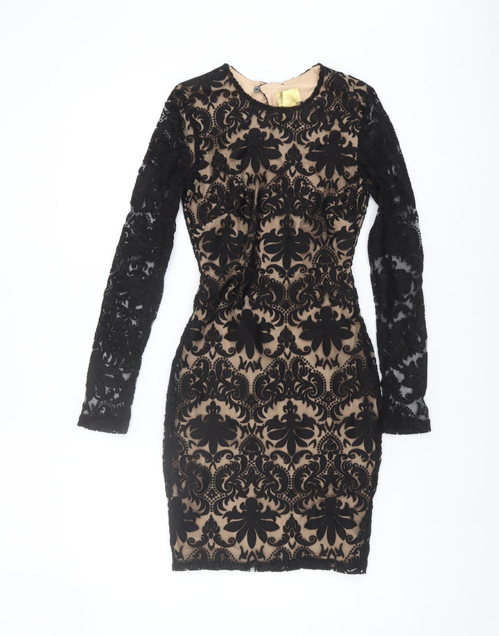 H&M Women's Black Bodycon Long Sleeve Dress
