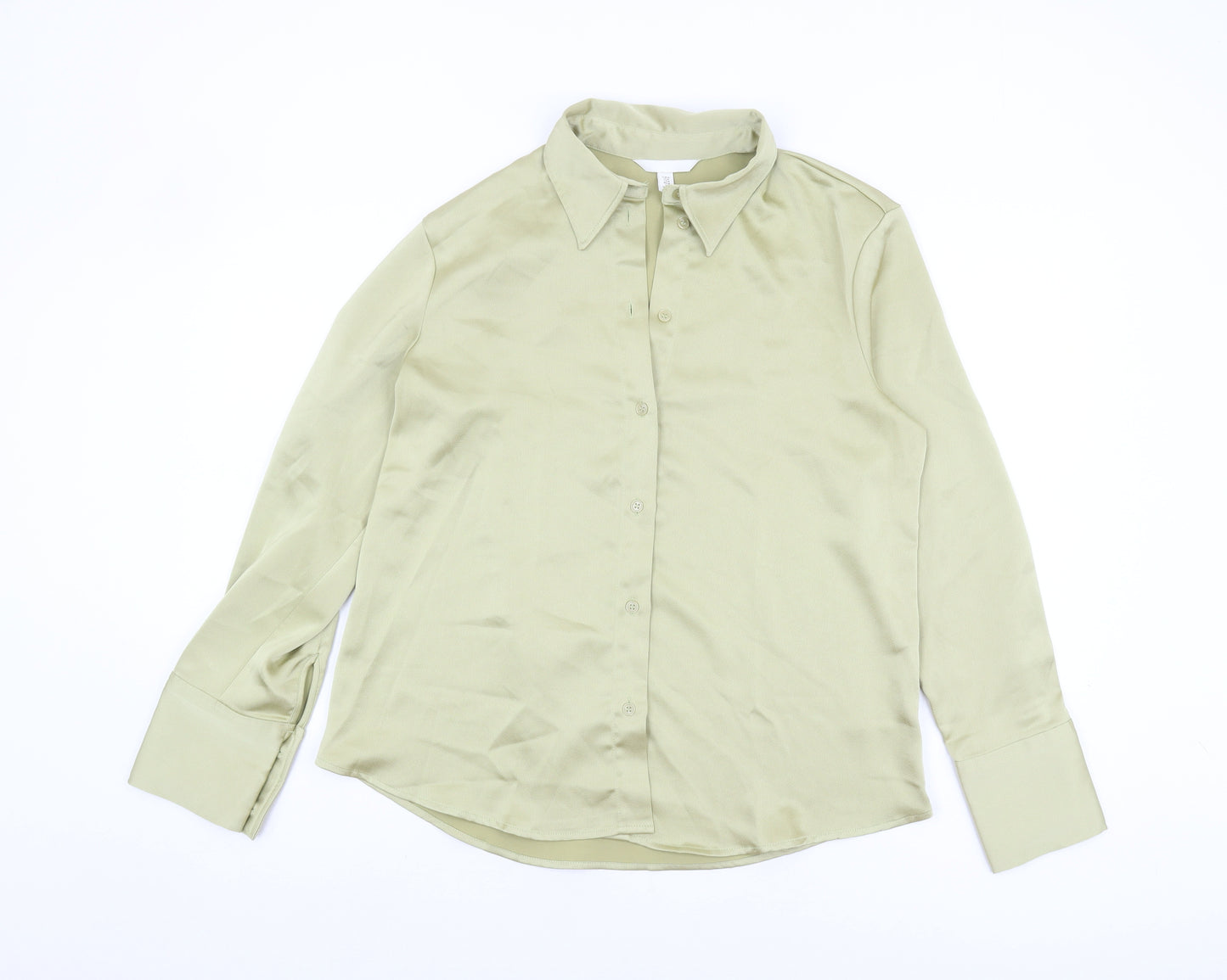 H&M Women's Green Button-Up Shirt Size 12