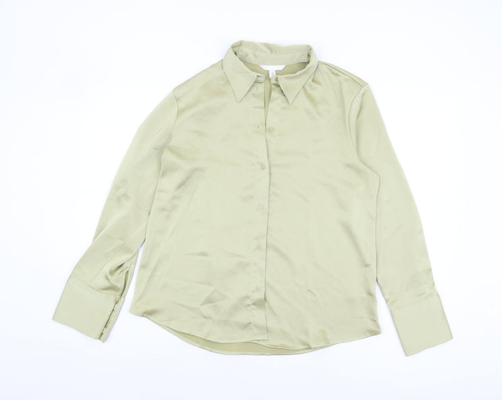H&M Women's Green Button-Up Shirt Size 12