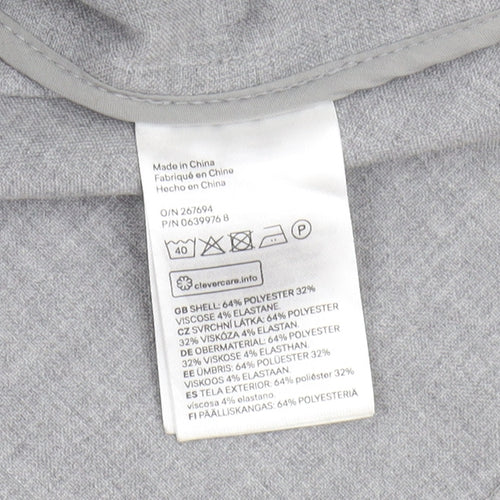 H&M Womens Grey Coat Size 14 Long Collared Casual