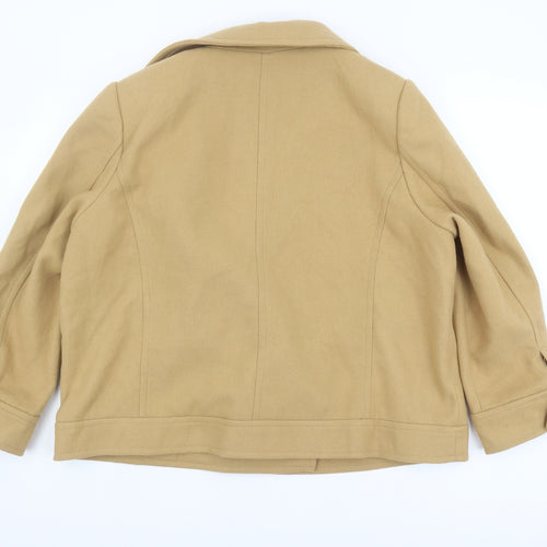 Marks and Spencer Women's Beige Wool Pea Coat Size 20
