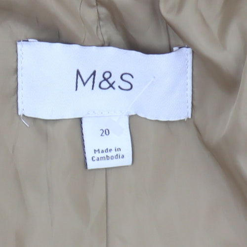 Marks and Spencer Women's Beige Wool Pea Coat Size 20