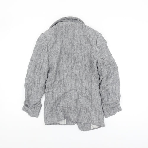 H&M Women's Grey Tweed Blazer, Size 4, Regular Fit