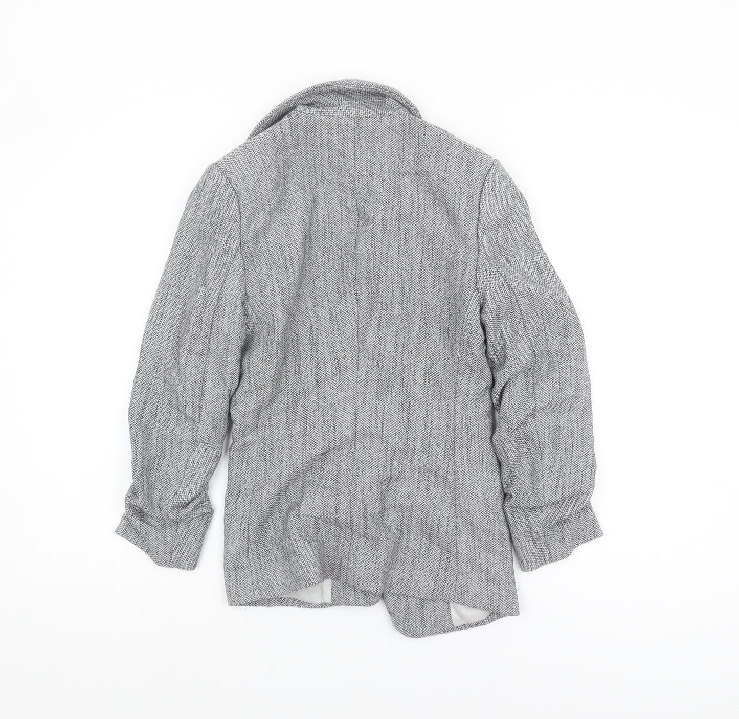 H&M Women's Grey Tweed Blazer, Size 4, Regular Fit