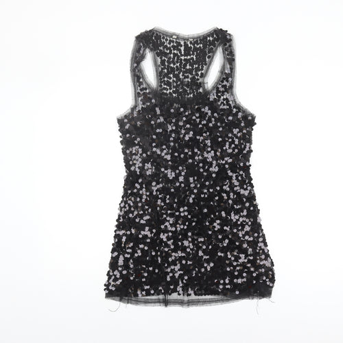 New Look Women's Black Sequin Tank Top Size 10
