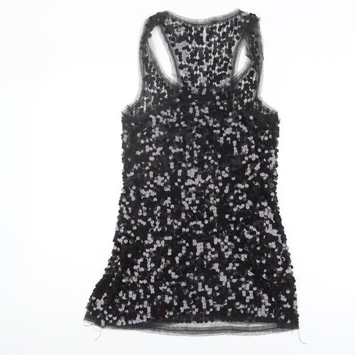 New Look Women's Black Sequin Tank Top Size 10