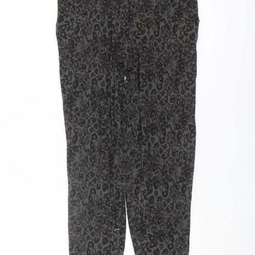 Next Women's Grey Animal Print Trousers Size 10