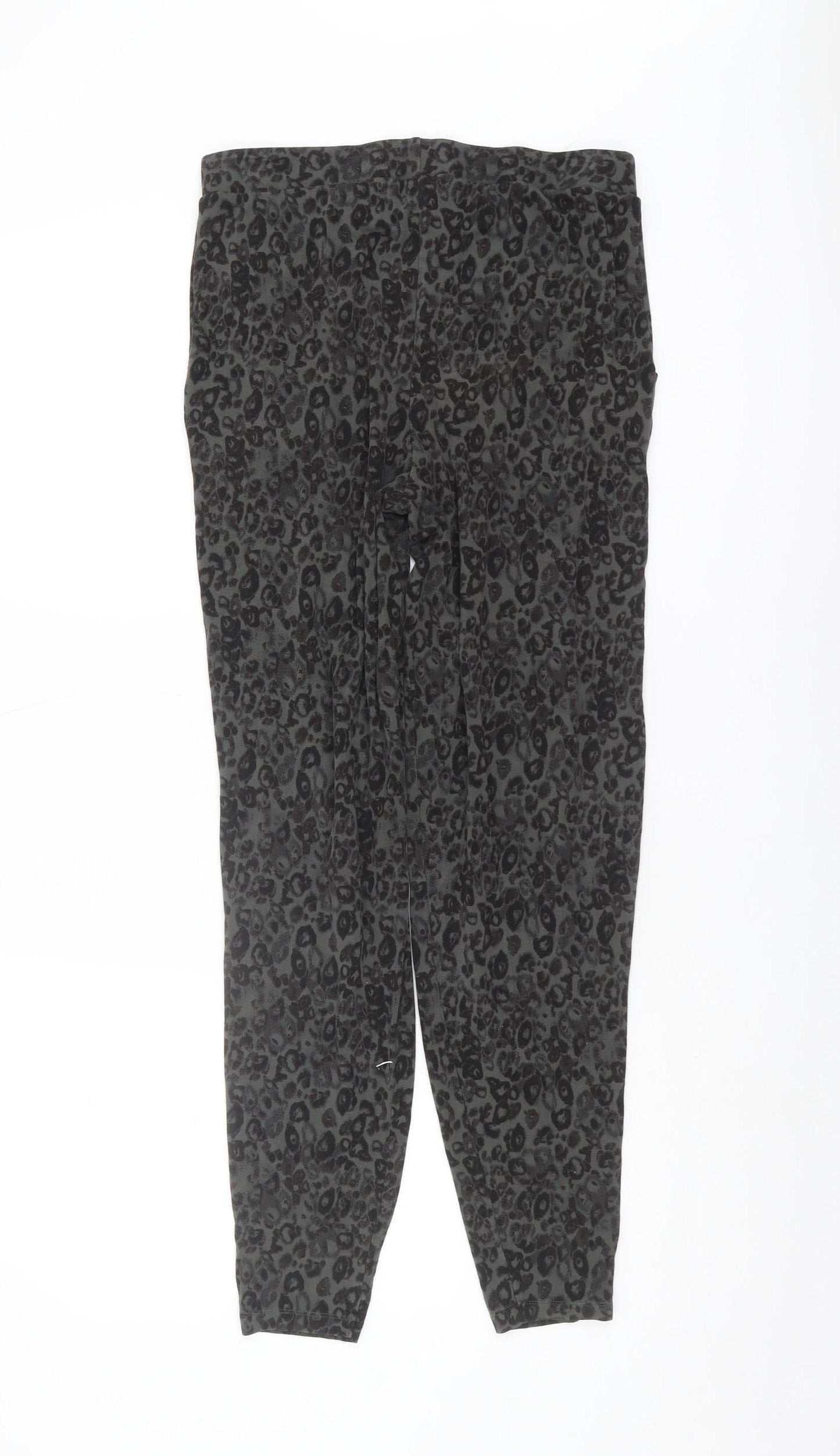 Next Women's Grey Animal Print Trousers Size 10