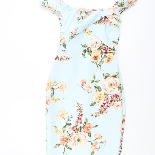ASOS Women's Multicoloured Floral Bodycon Dress S