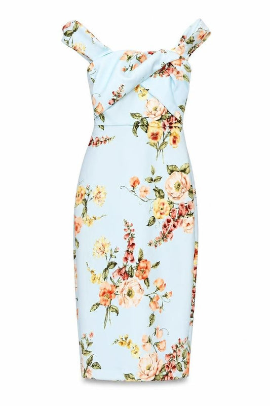 Front view of ASOS Women's Multicoloured Floral Bodycon Dress S