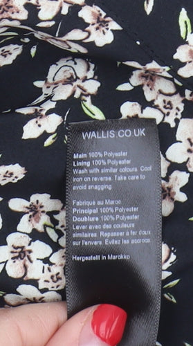 Wallis Women's Black Floral Off-Shoulder Dress Size 14