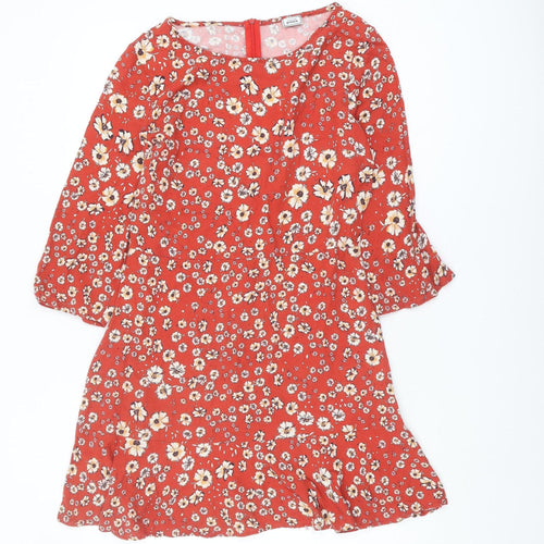 Pimkie Women's Red Floral A-Line Short Dress Size 12
