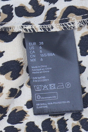 H&M Women's Beige Leopard Strappy Dress Size 10