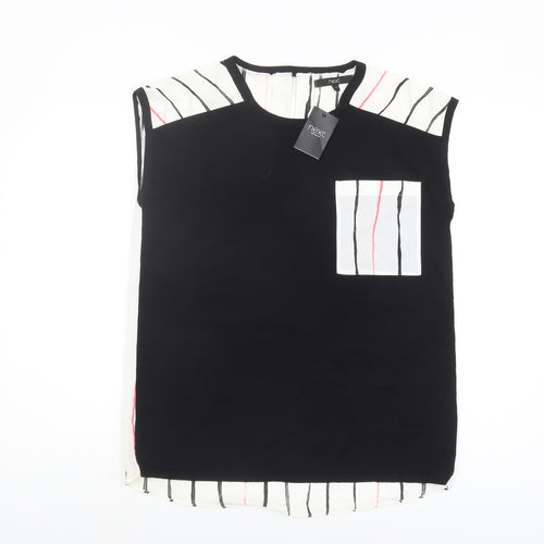 Next Women's Black & White Striped Sleeveless Blouse