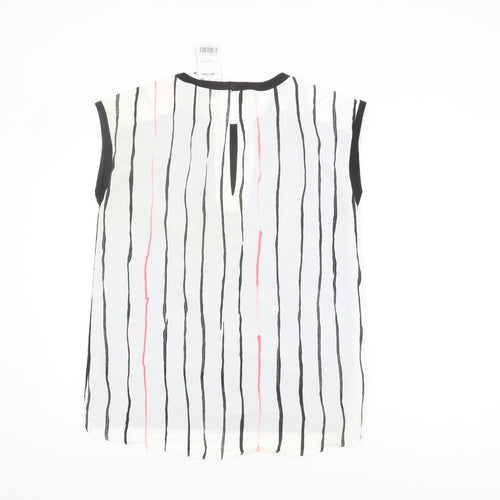 Next Women's Black & White Striped Sleeveless Blouse