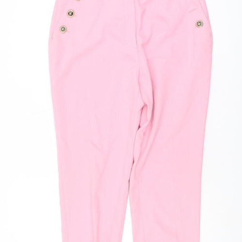 Zara Women's Pink Buttoned Trousers XL