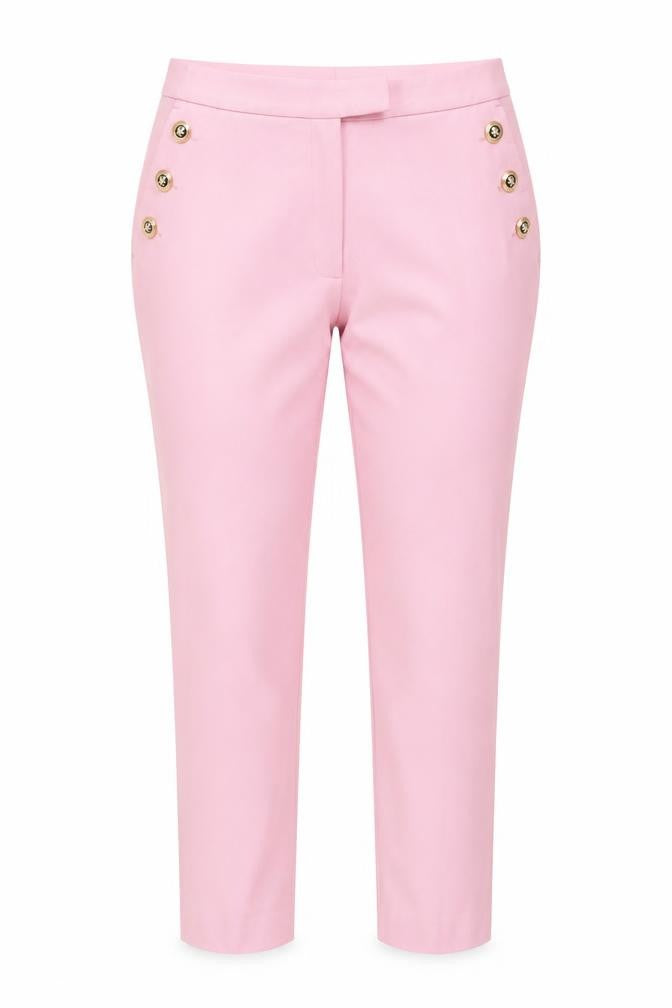Front view of Zara Women's Pink Buttoned Trousers XL