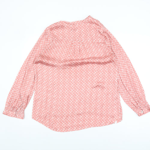 Marks and Spencer Women's Red Geometric Blouse Size 10