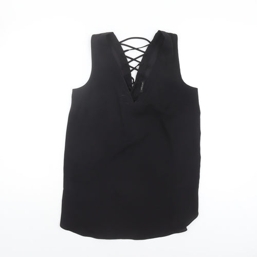 River Island Women's Black Lace-Up Tank Top