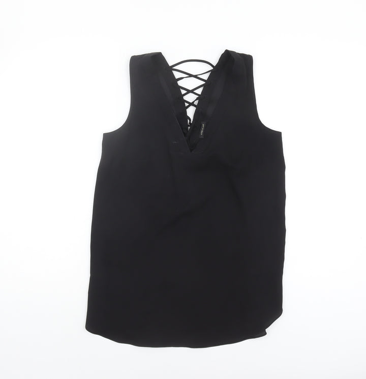 River Island Women's Black Lace-Up Tank Top