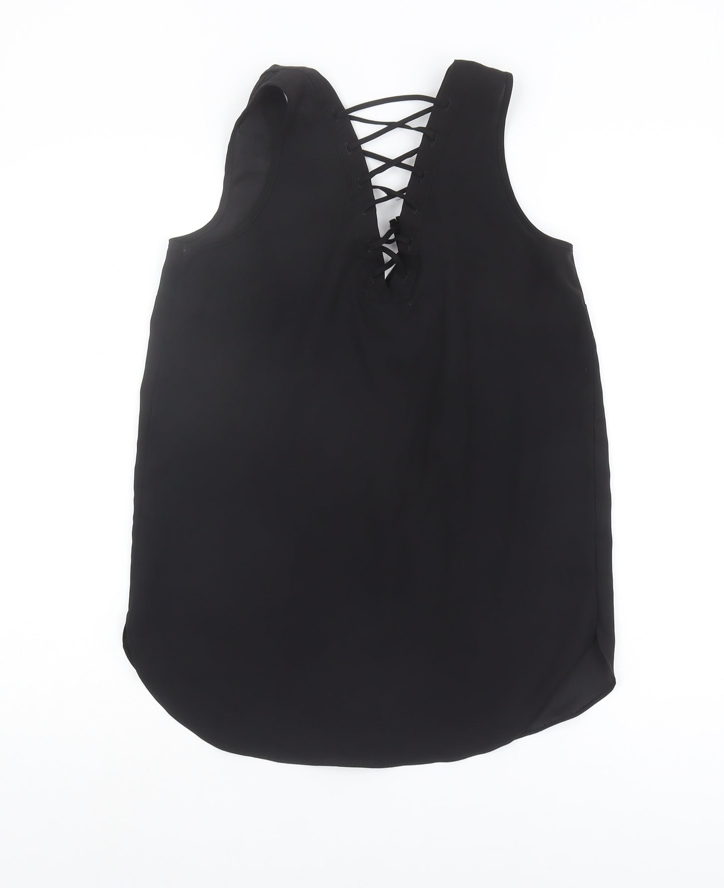 River Island Women's Black Lace-Up Tank Top