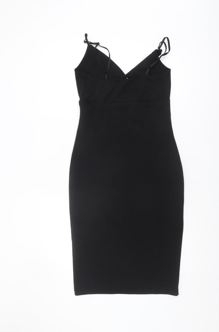 New Look Women's Black Sleeveless V-Neck Dress