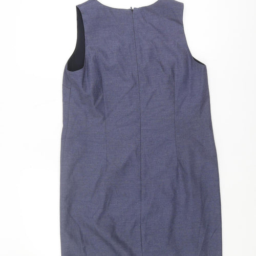 Next Women's Blue Sheath Dress, Size 8, V-Neck Sleeveless