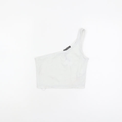 Stradivarius Women's White Cropped Tank Top S