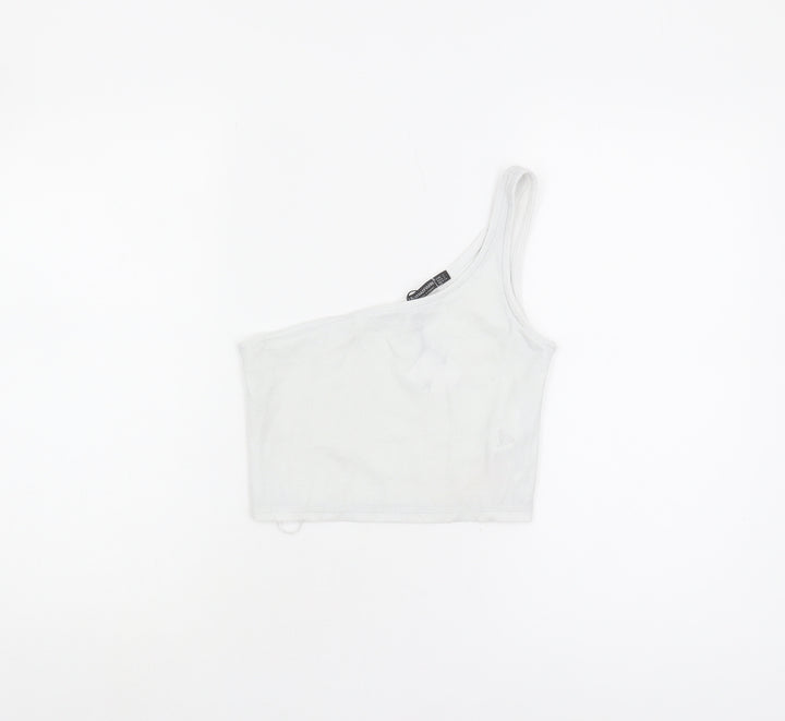 Stradivarius Women's White Cropped Tank Top S