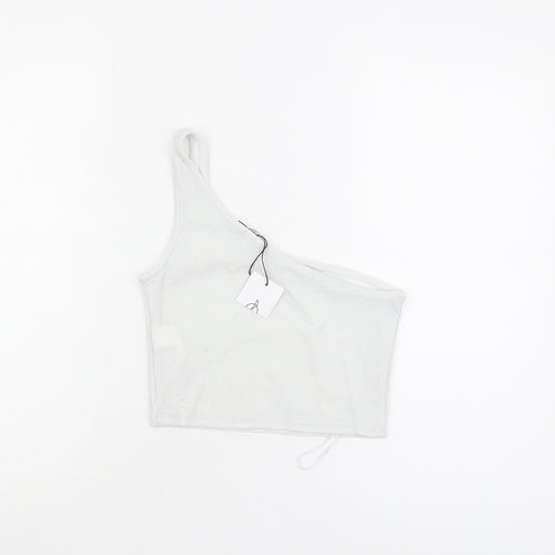 Stradivarius Women's White Cropped Tank Top S