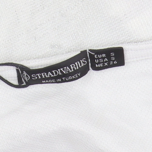 Stradivarius Women's White Cropped Tank Top S