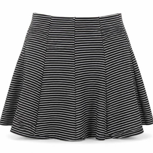 Topshop Women's Striped Black Skater Skirt Size 8