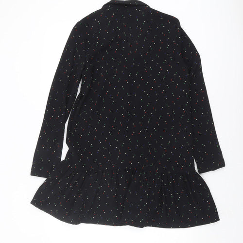 Zara Women's Black Polka Dot A-Line Dress XS