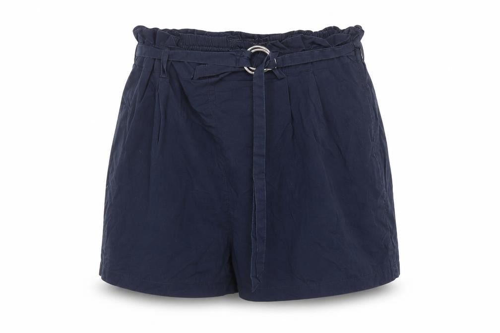 Zara Women's Blue Paperbag Shorts L High Waist