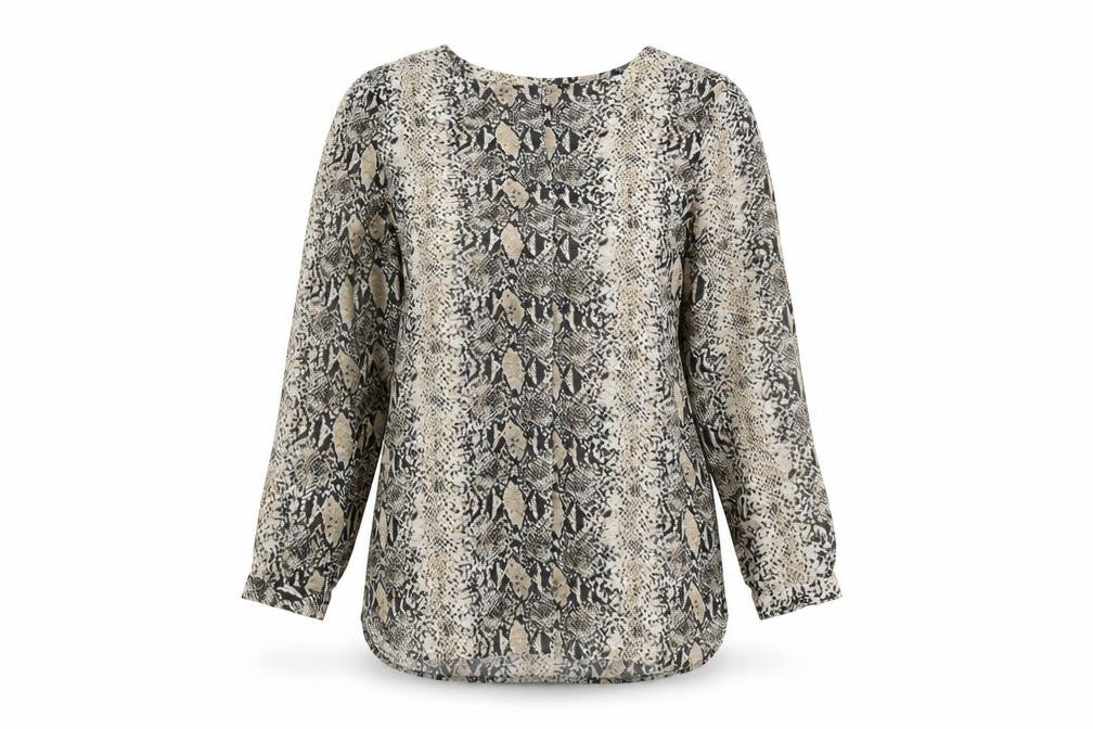 Front view of b.young Women's Multicoloured Animal Print Blouse, size 8