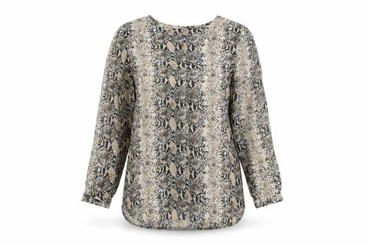 Front view of b.young Women's Multicoloured Animal Print Blouse, size 8