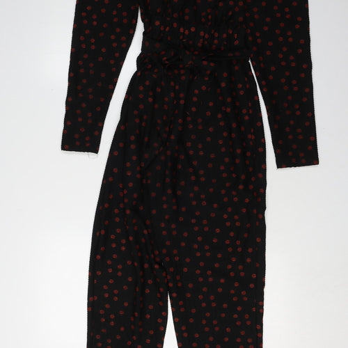 ASOS Women's Black Polka Dot Jumpsuit Size 6, Long Sleeve