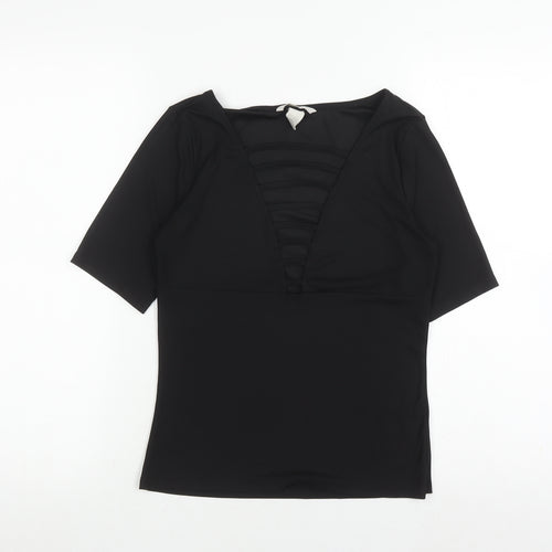 H&M Women's Black Solid Top Size S